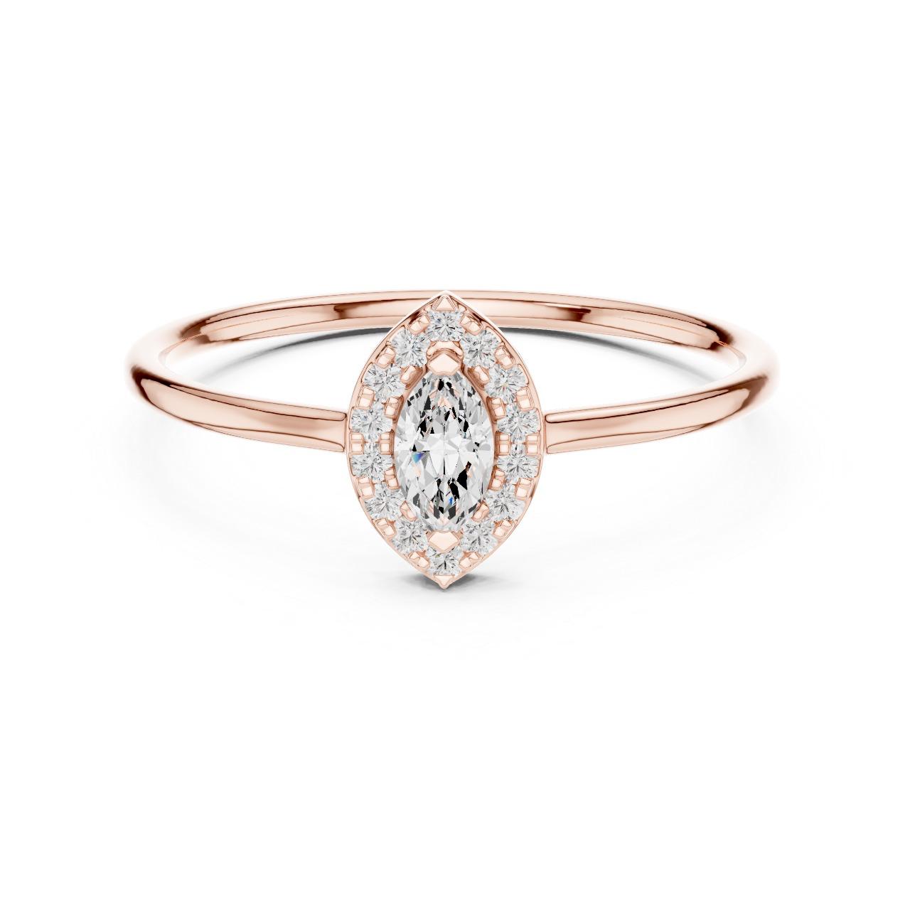 Marquise Halo Slim Ring