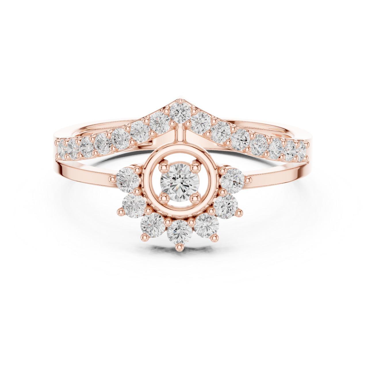 Crown Bloom Double Band Ring