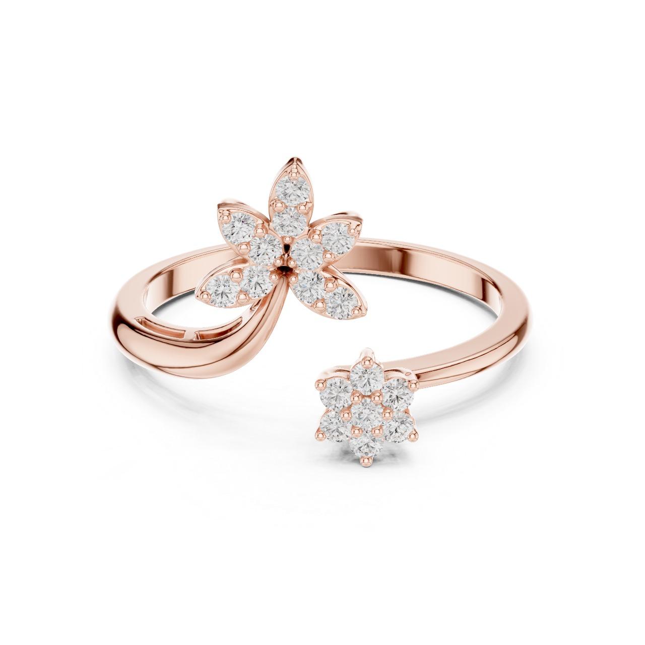 Twin Floral Wrap Ring