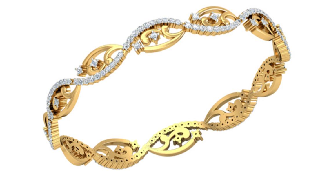 Curvy Diamond Wave Bangle