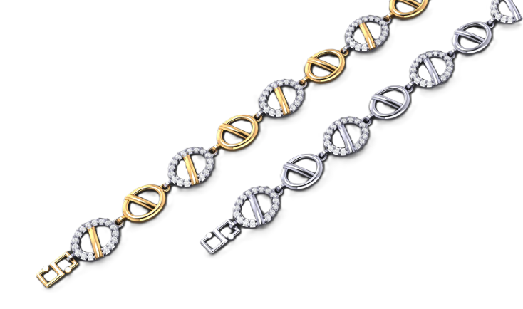 Classic Halo Link Diamond Anklet