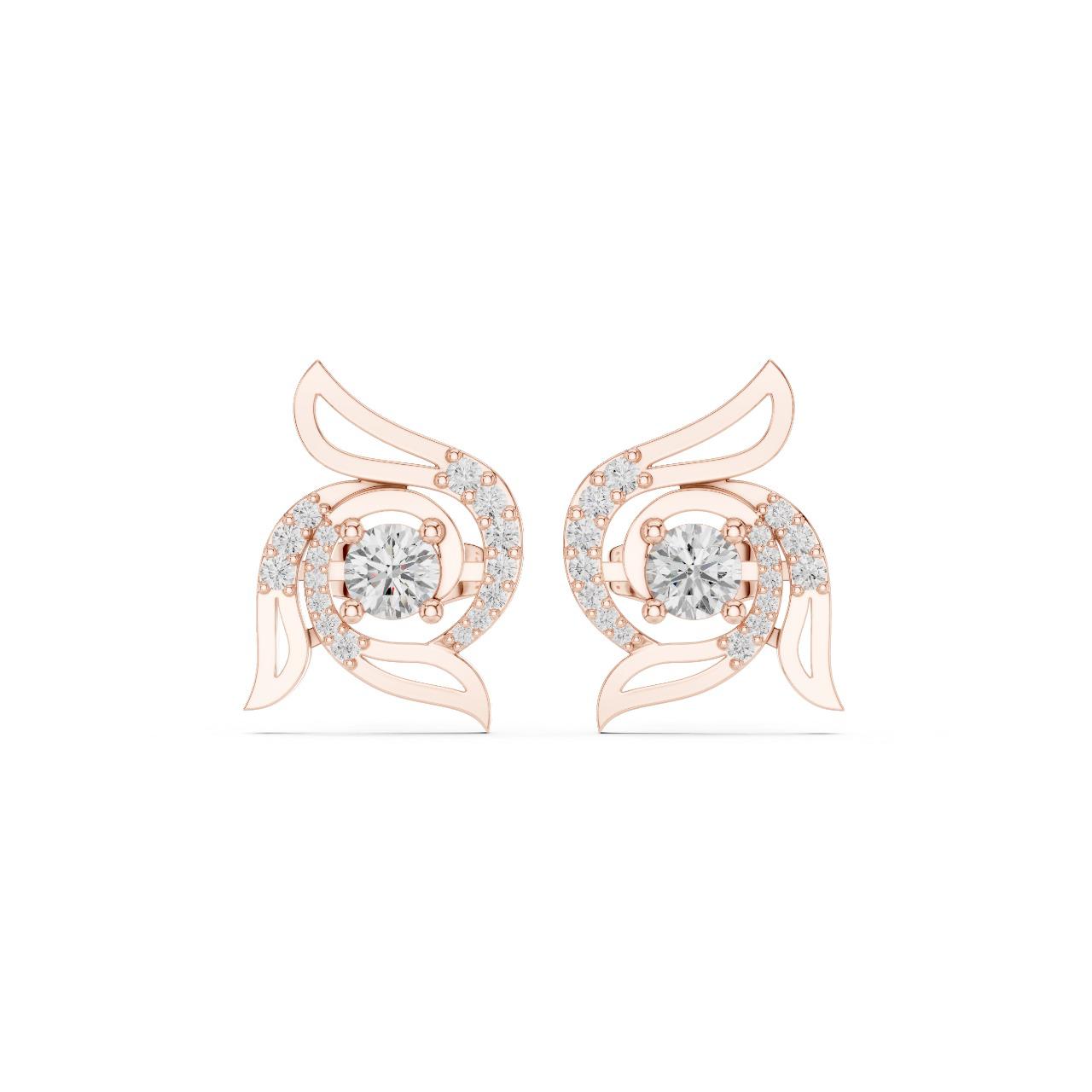 Winged Swirl Diamond Studs