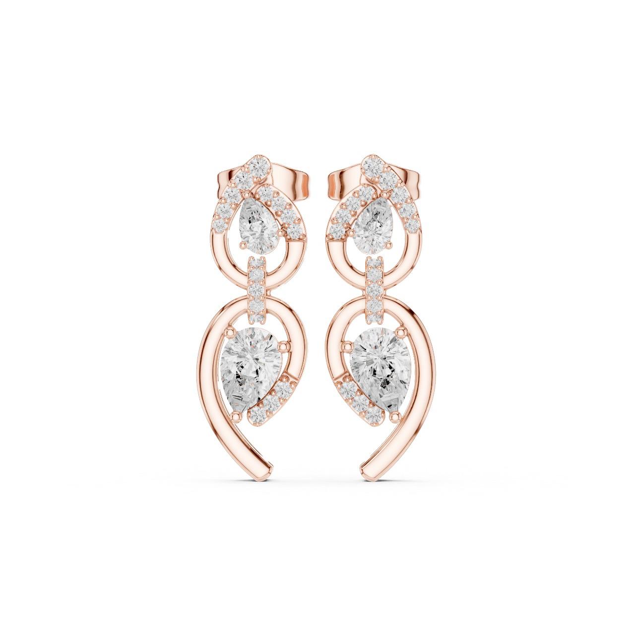 Double Drop Pear Diamond Earrings