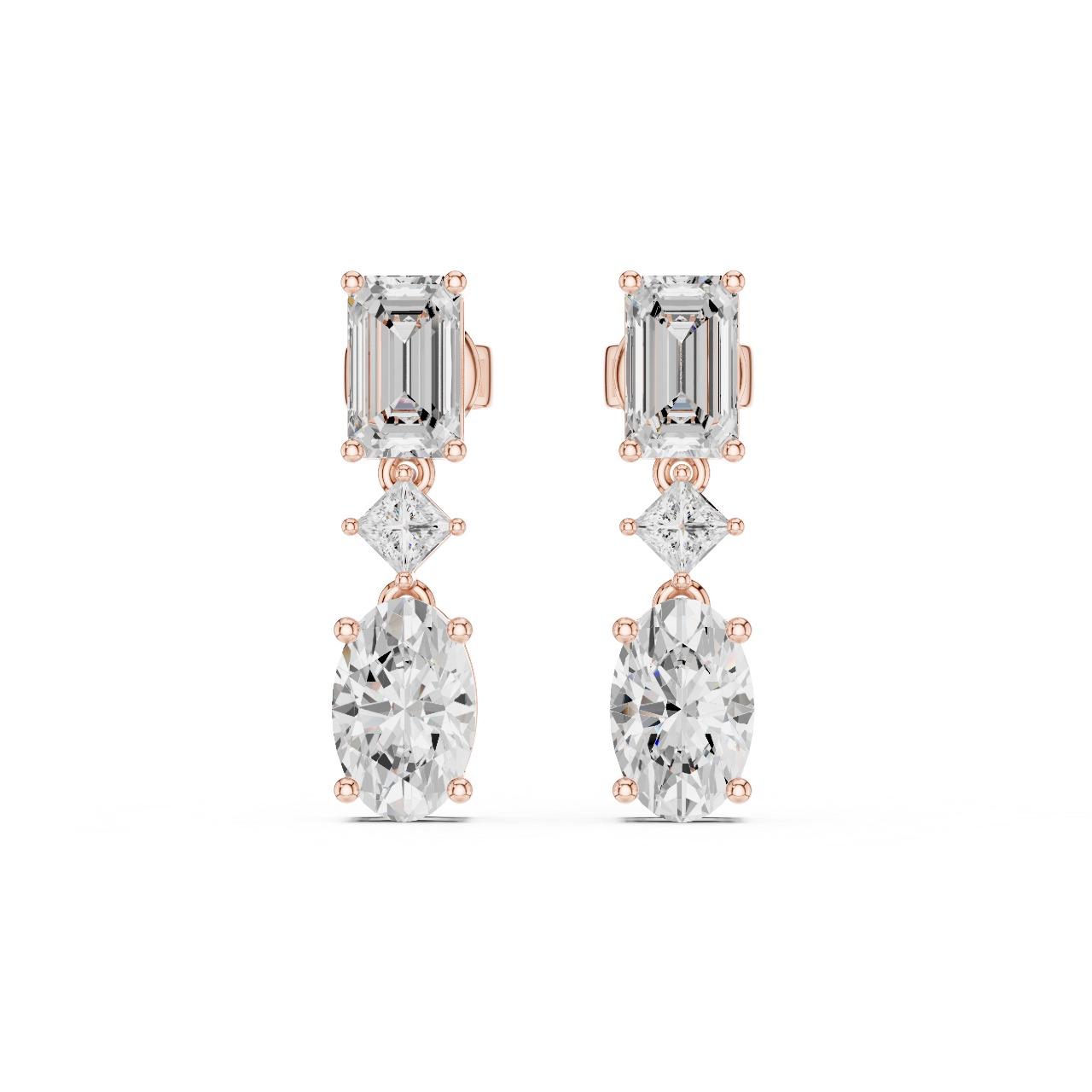 Three Shape Drop Earrings