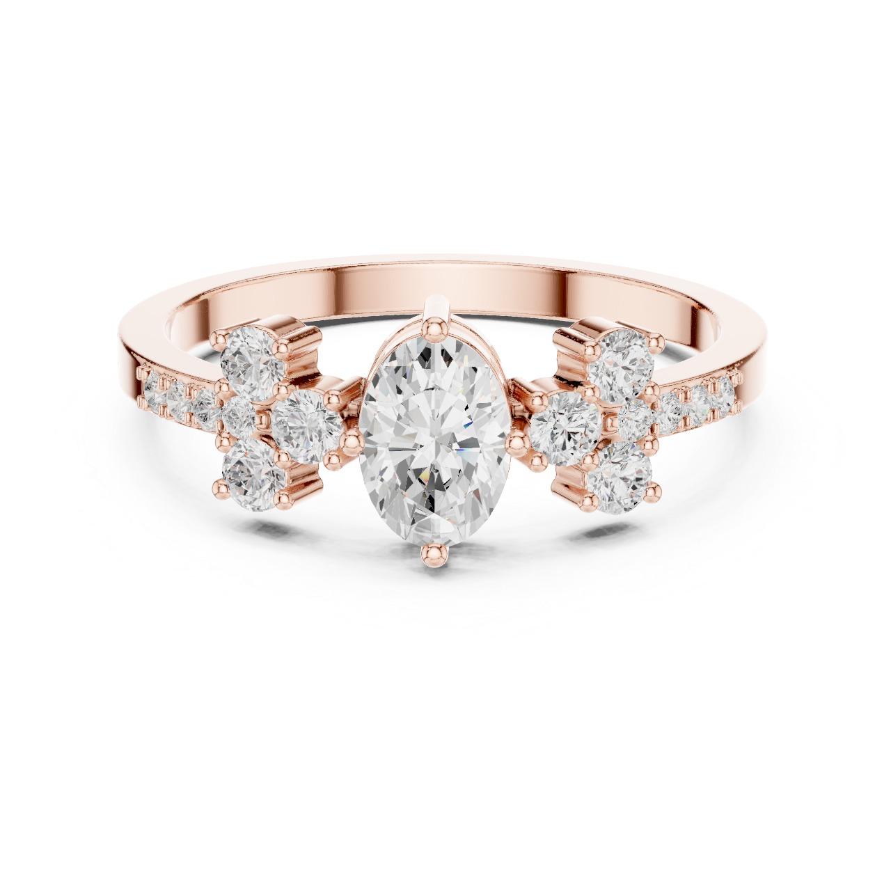 Oval Bloom Cluster Ring