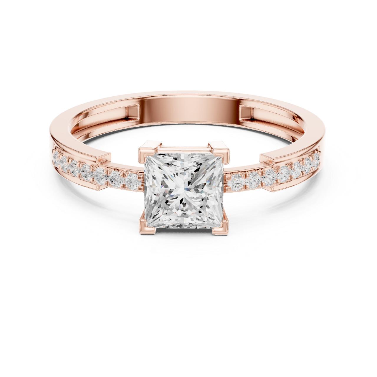 Princess Pavé Solitaire Ring