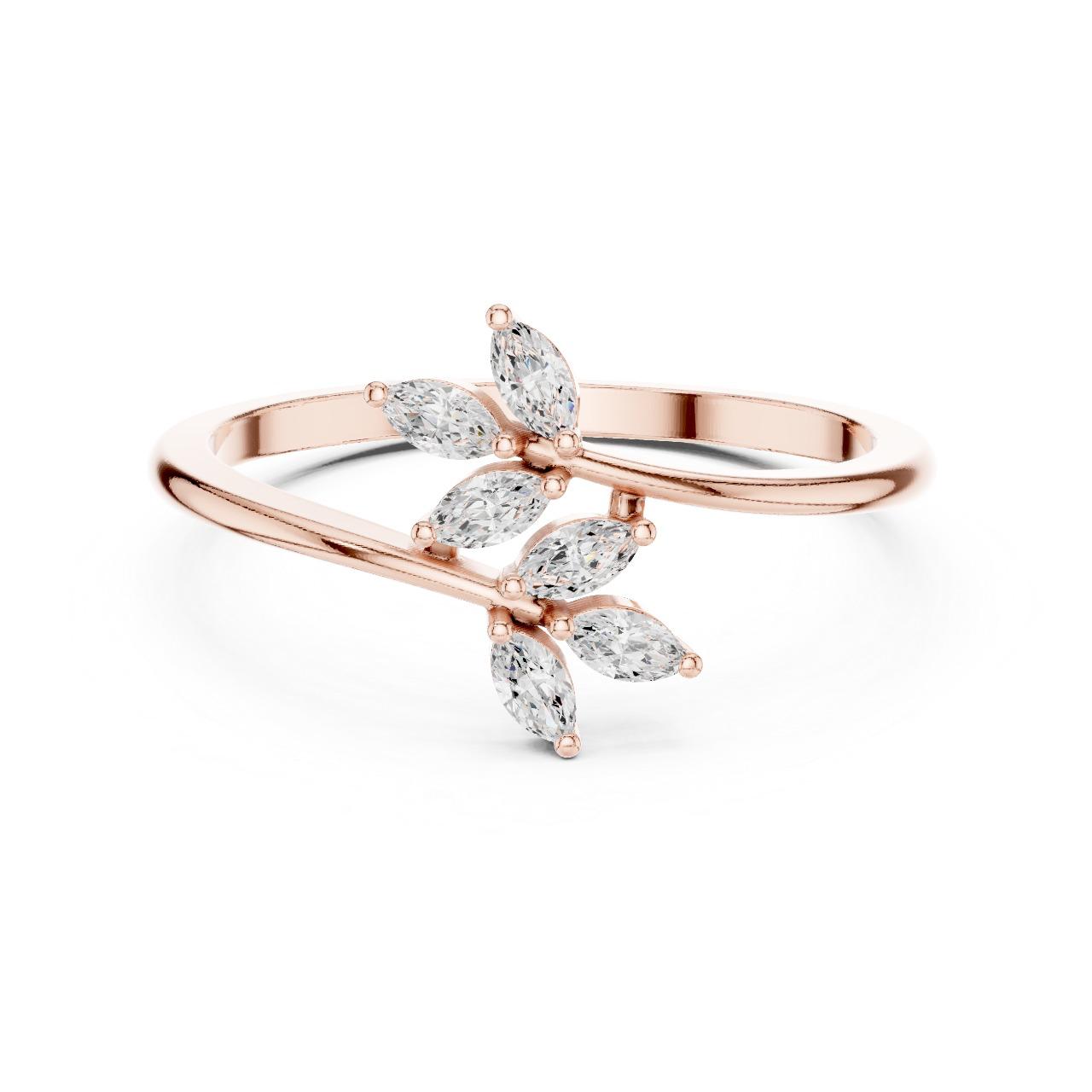 Leafy Marquise Branch Ring