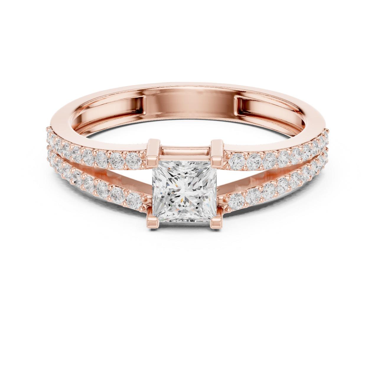 Split Band Princess Halo Ring
