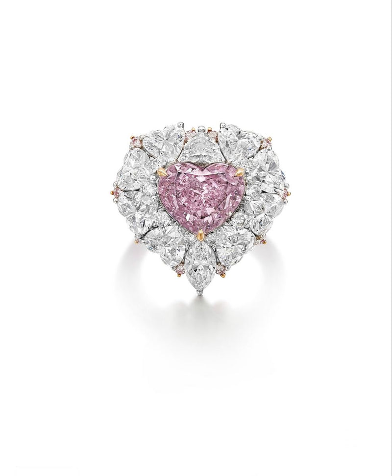 Pink Heart Diamond Ring