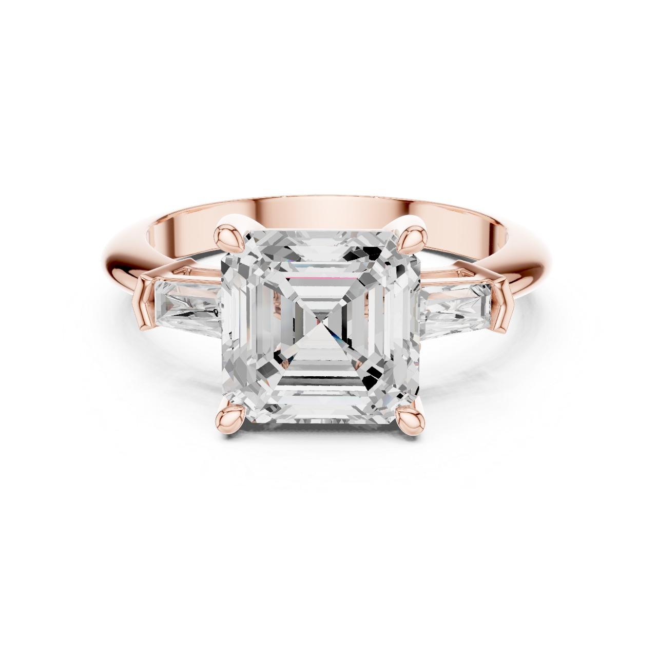 Asscher & Baguette Trilogy Ring