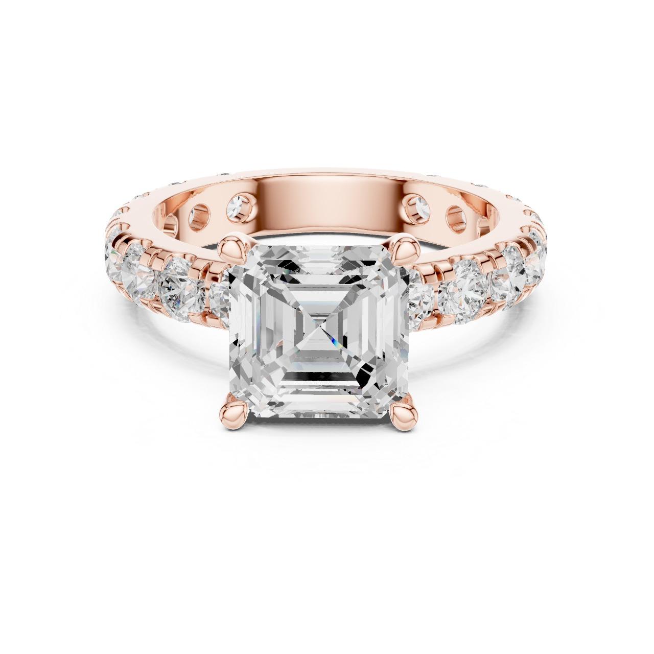 Asscher Brilliance Band Ring