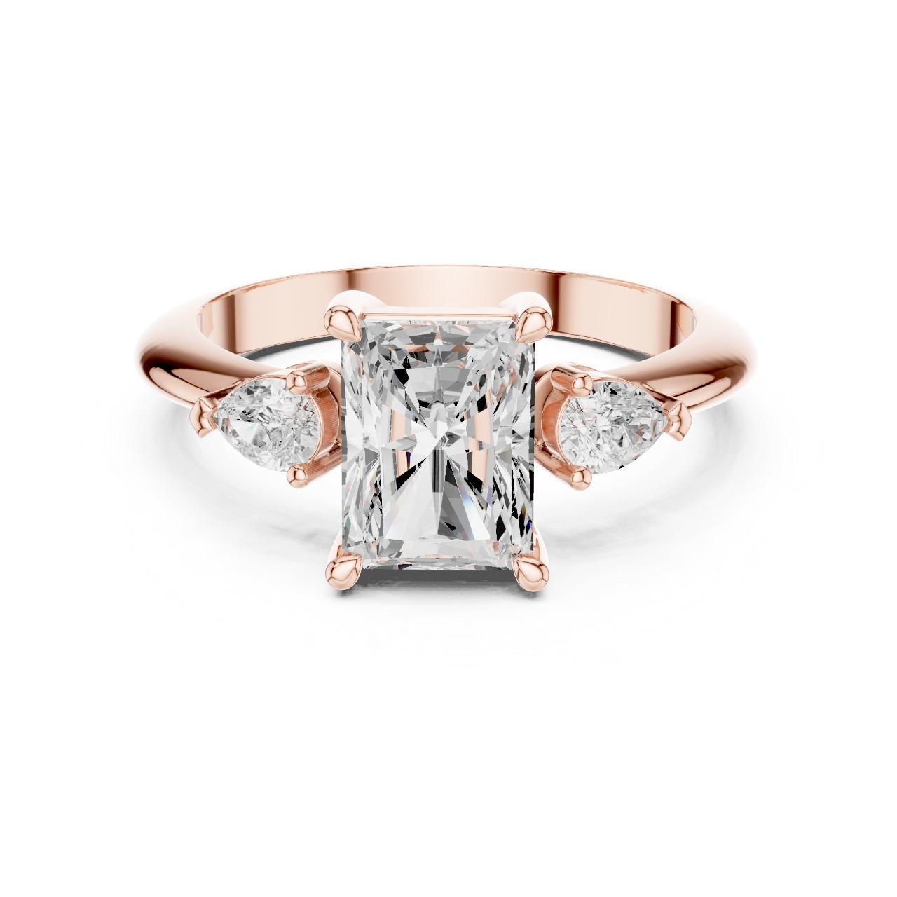 Radiant Pear Trilogy Ring