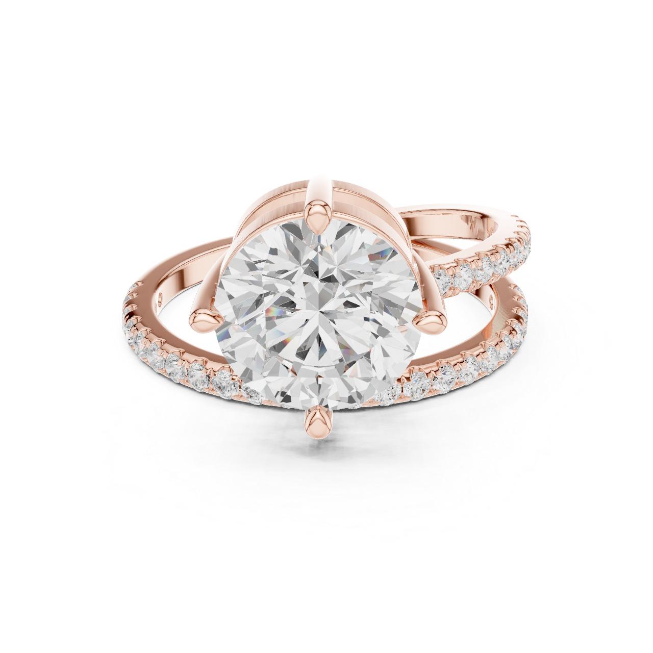 Round Double-Band Spiral Ring