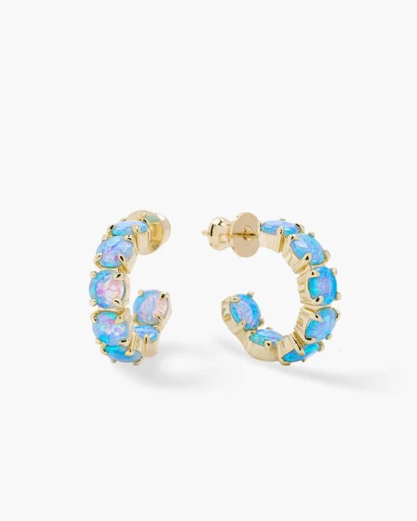 Blue Opal Dream Hoops