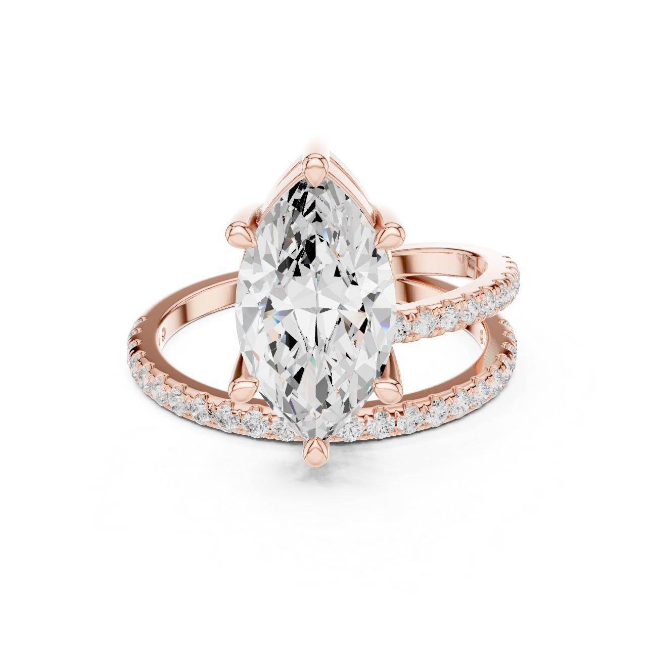 Marquise Spiral Sparkle Ring
