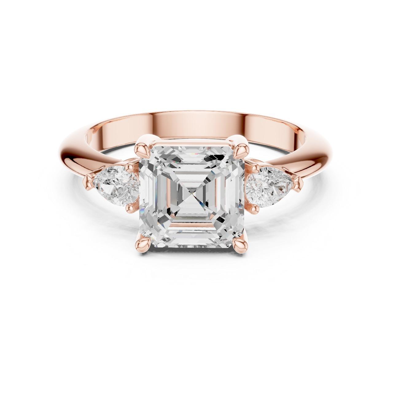 Asscher Trio Elegance Ring
