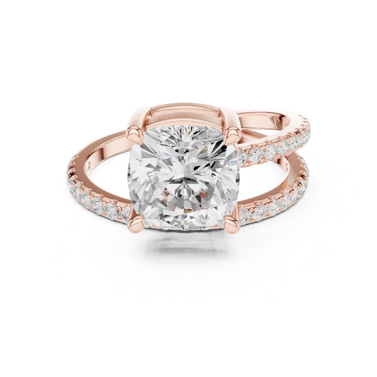 Cushion Double Curve Ring