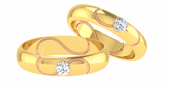 Eternal Wave Diamond Couple Ring