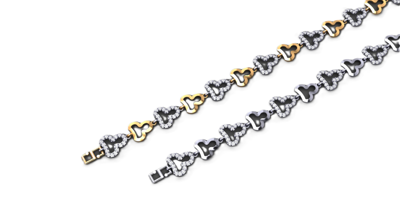 Twin Heart Harmony Diamond Anklet