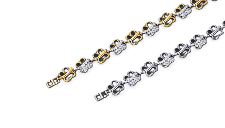 Floral Curve Diamond Anklet