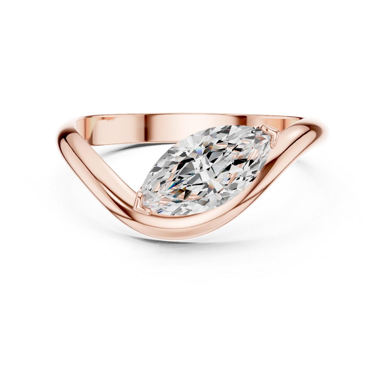 Marquise Floating Wave Ring