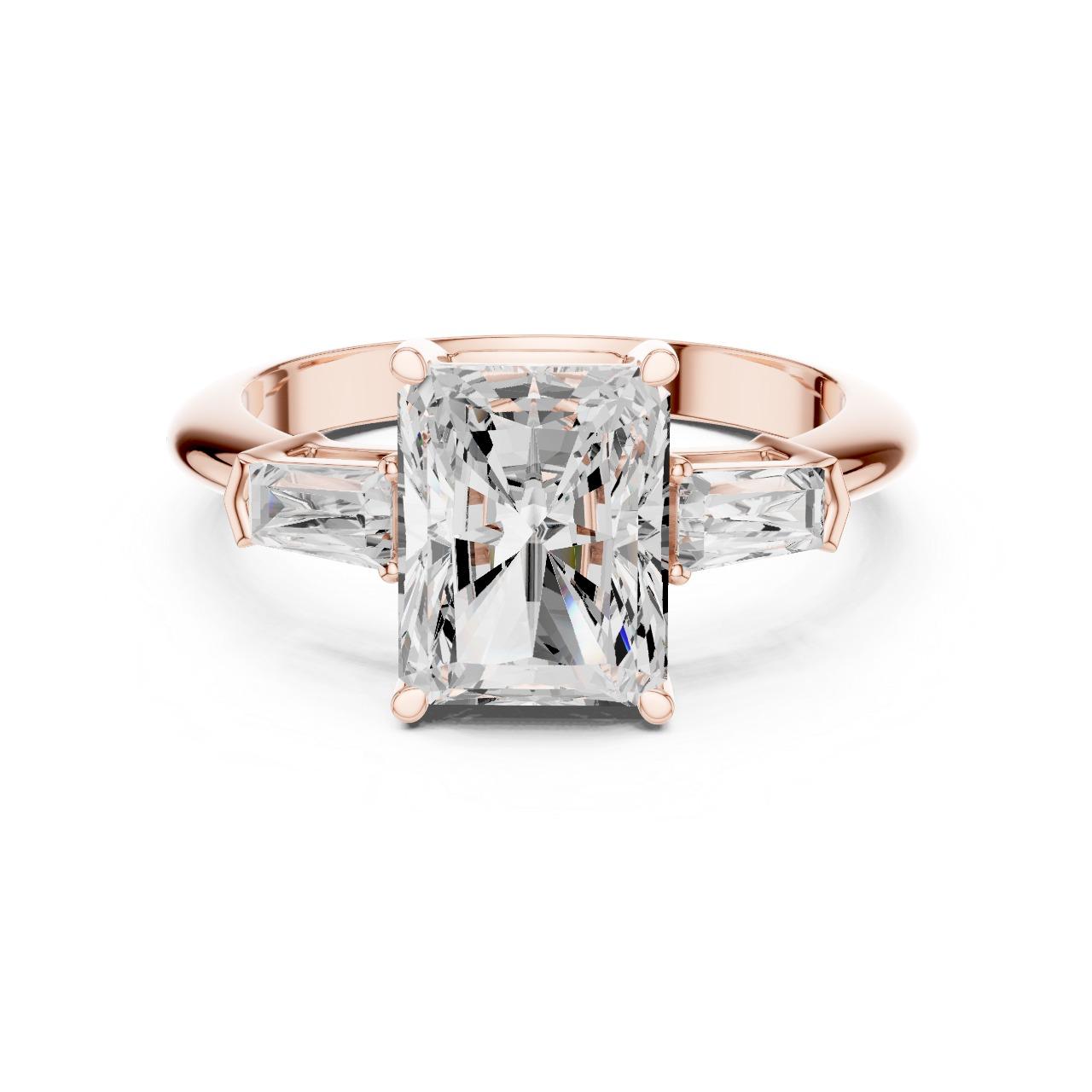 Radiant Baguette Trilogy Ring