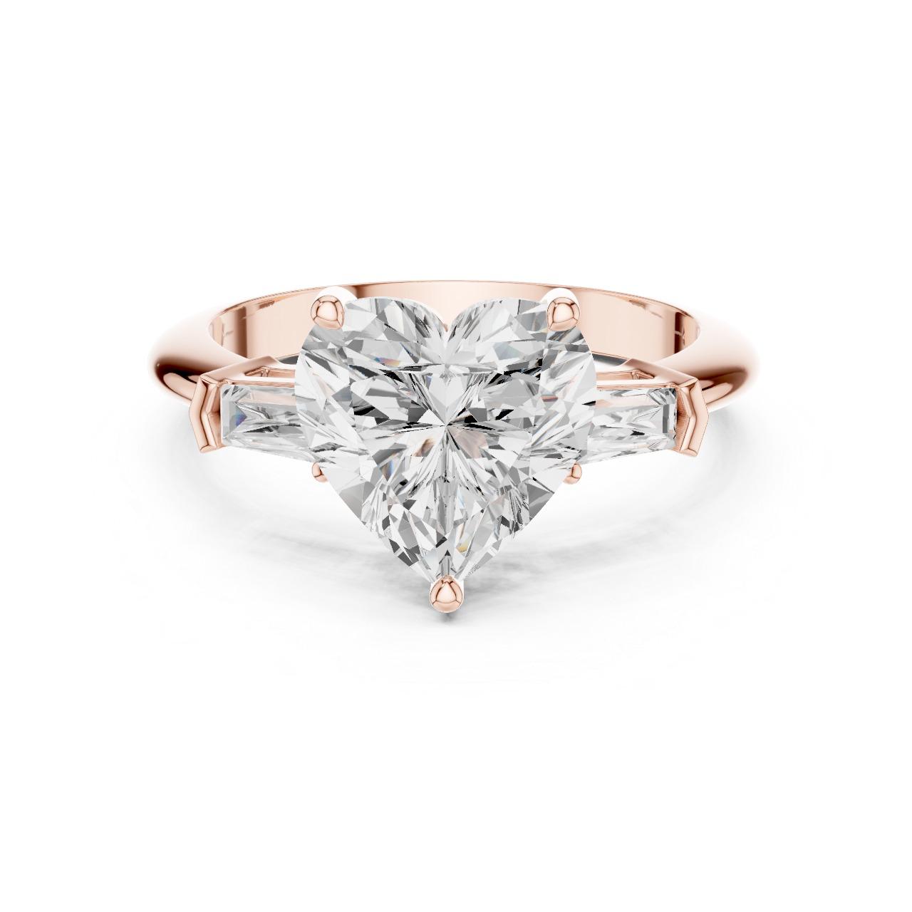 Heart Spark Three-Stone Ring