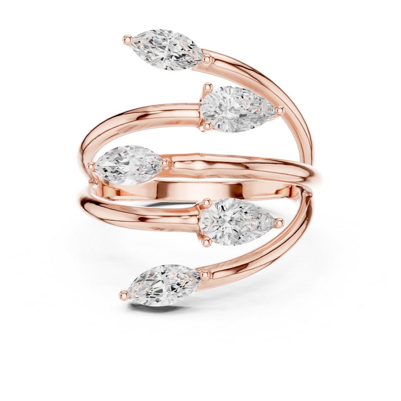 Marquise Cascade Wrap Ring