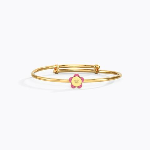 Pink Flower Initial bracelet