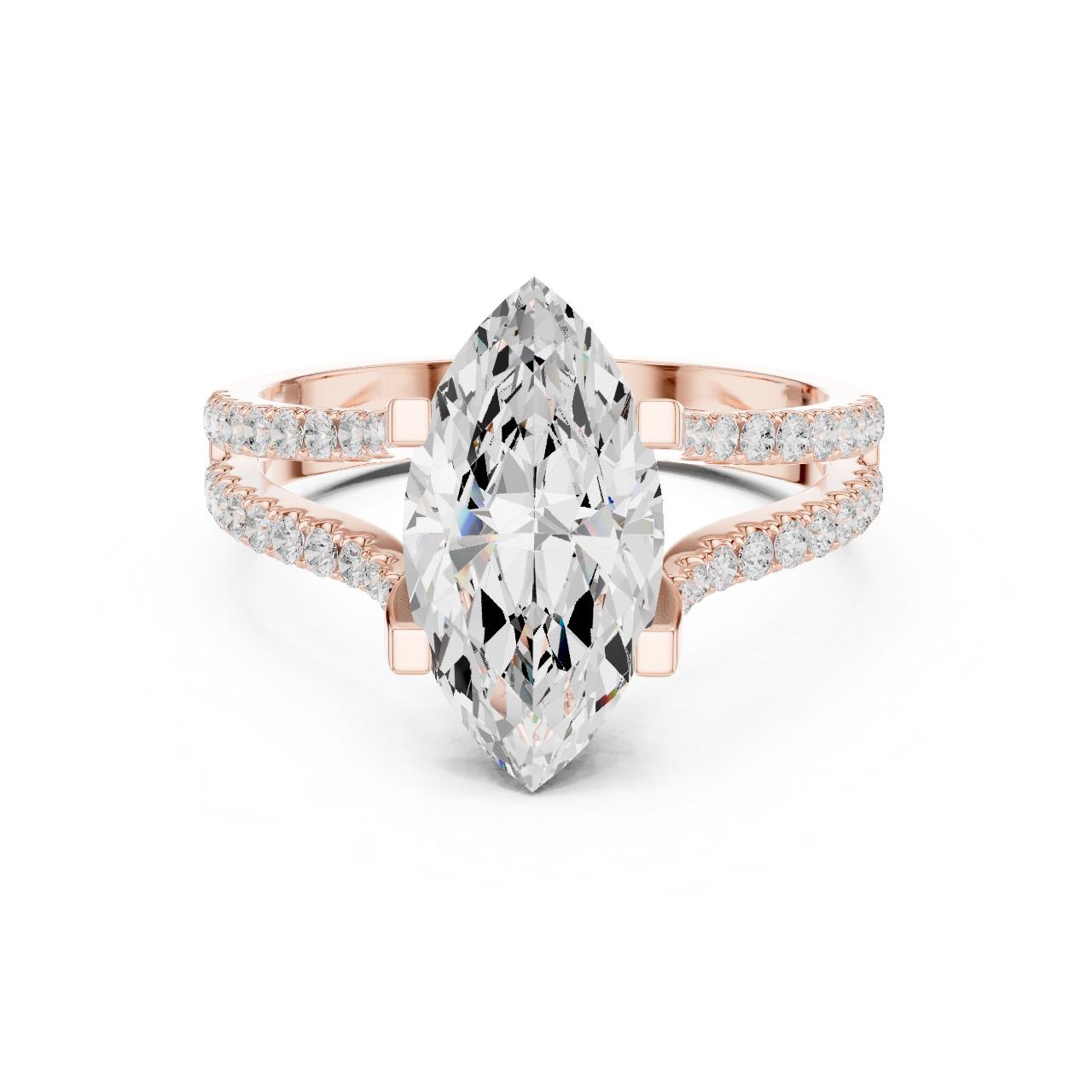 Marquise Split Shank Sparkle Ring