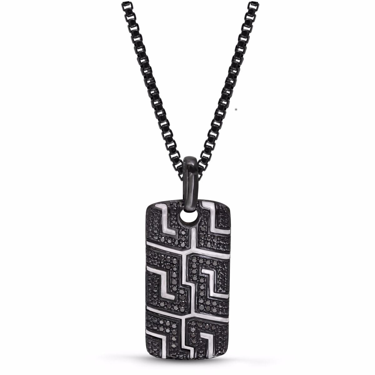 Textured Black Maze Pendant
