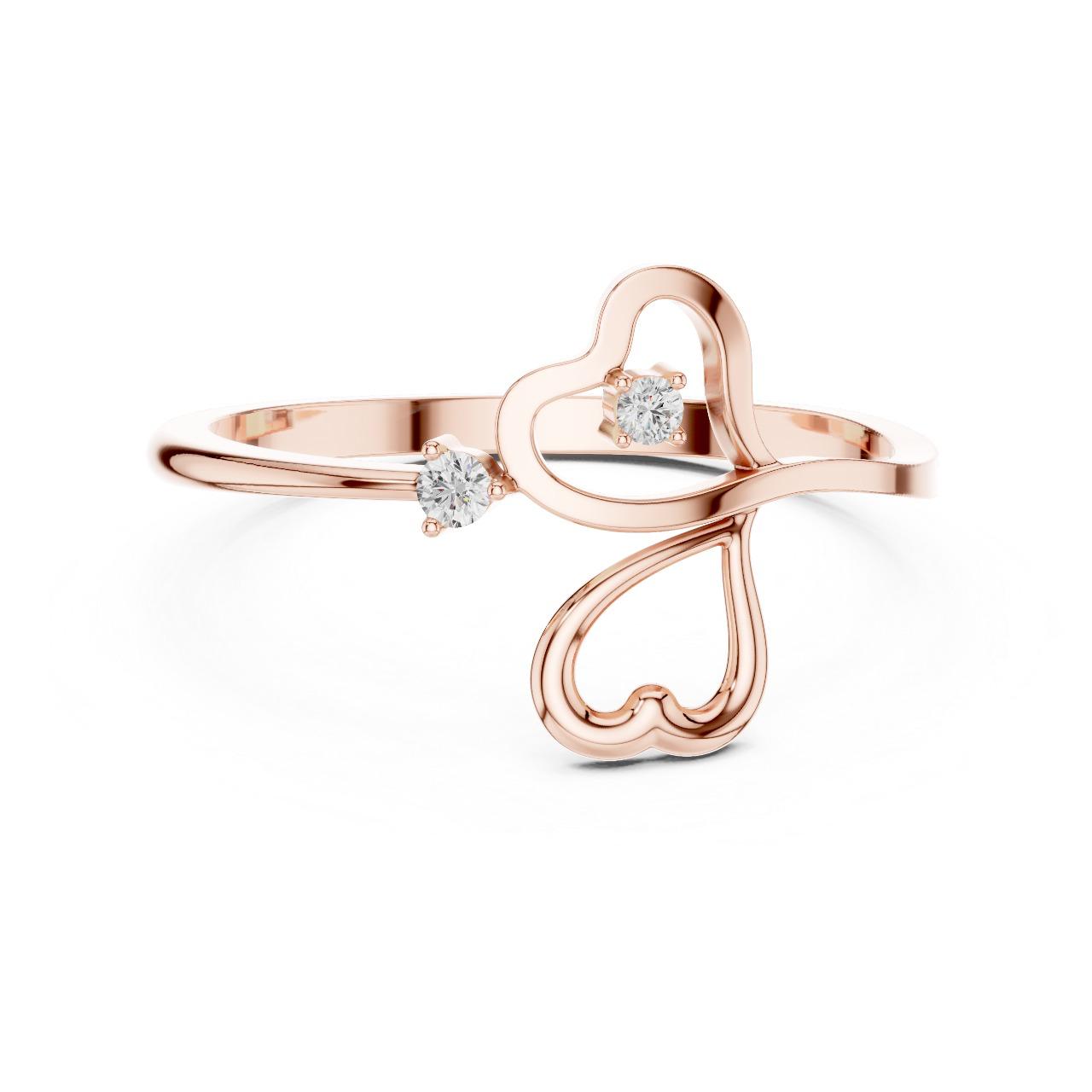 Twin Hearts Love Ring