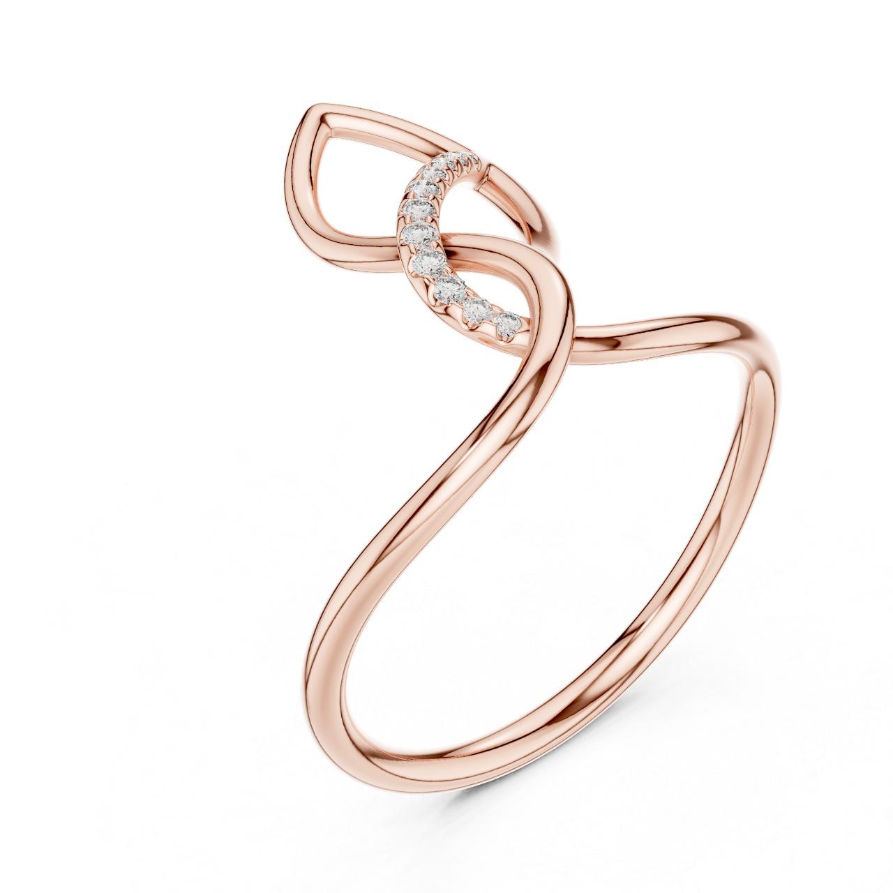 Leaf Whisper Diamond Ring