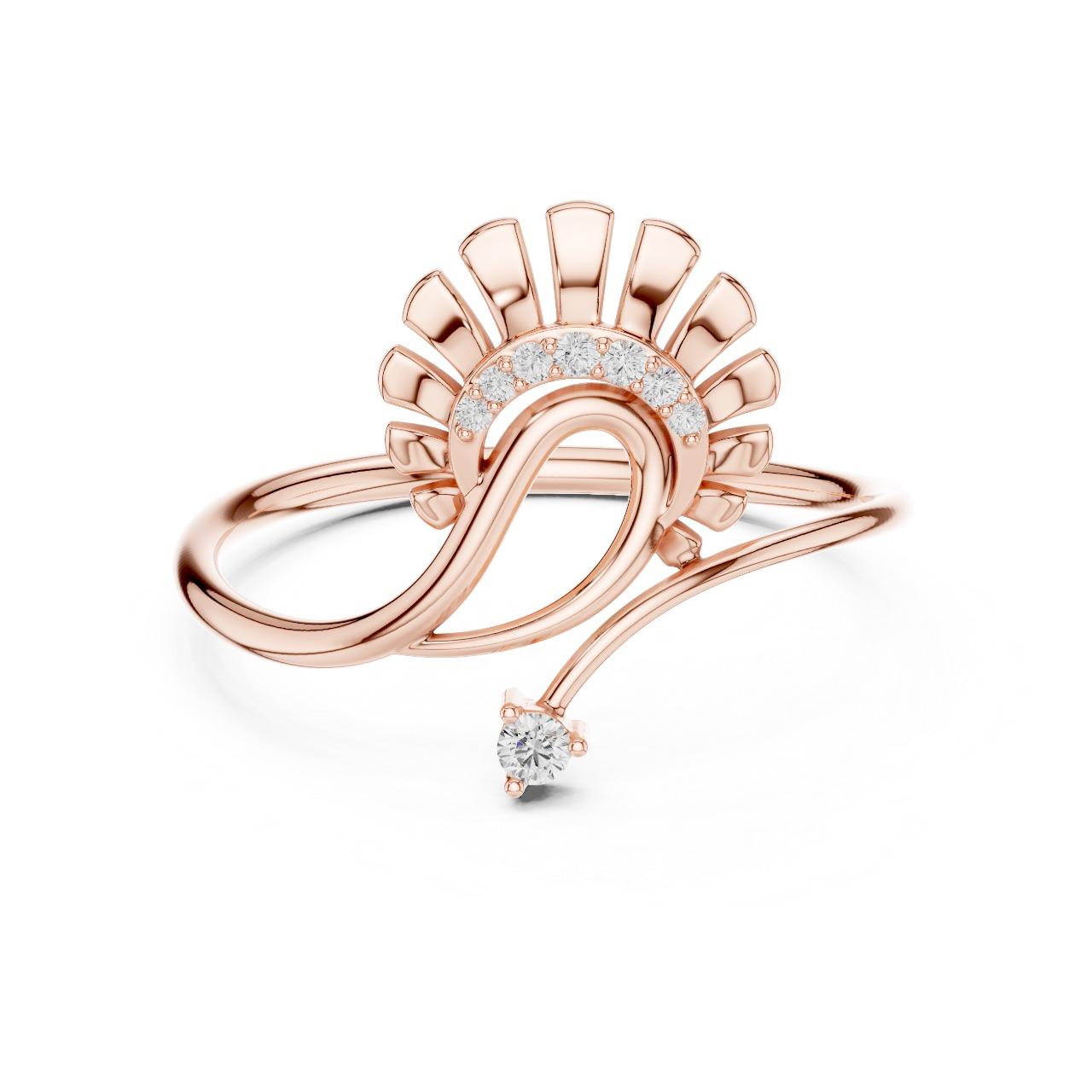 Sunrise Swirl Diamond Ring