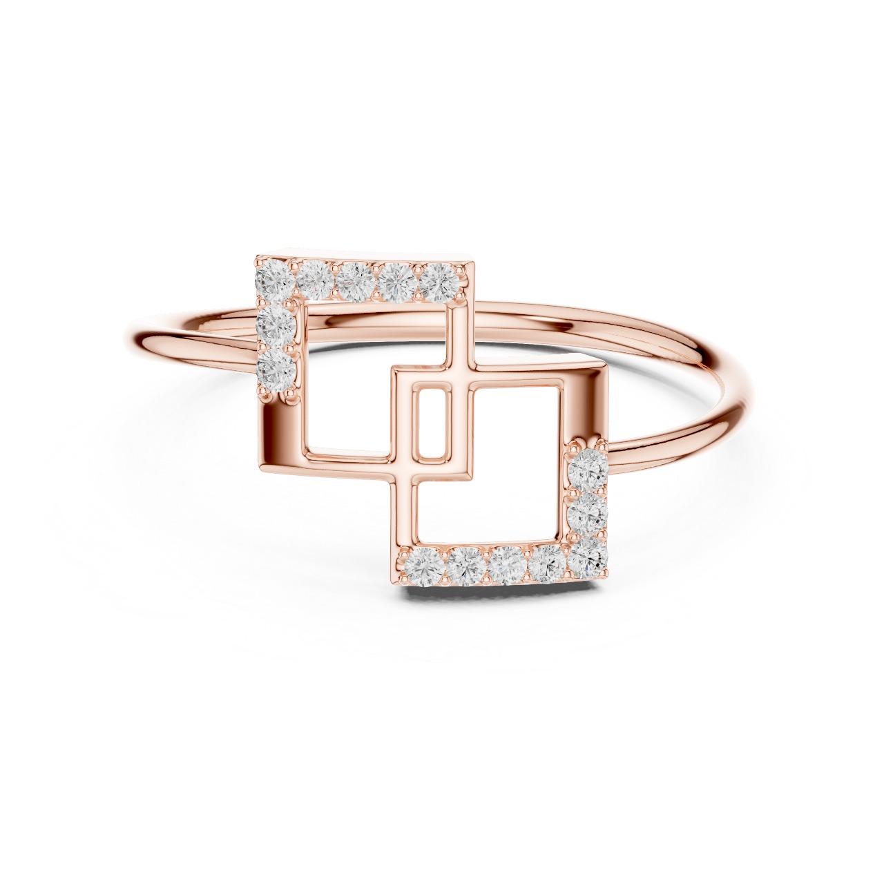 Double Square Diamond Ring
