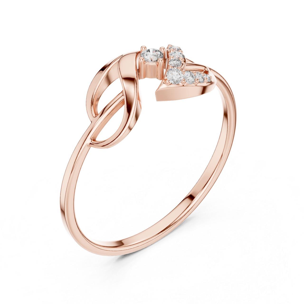 Twisted Leaf Diamond Ring