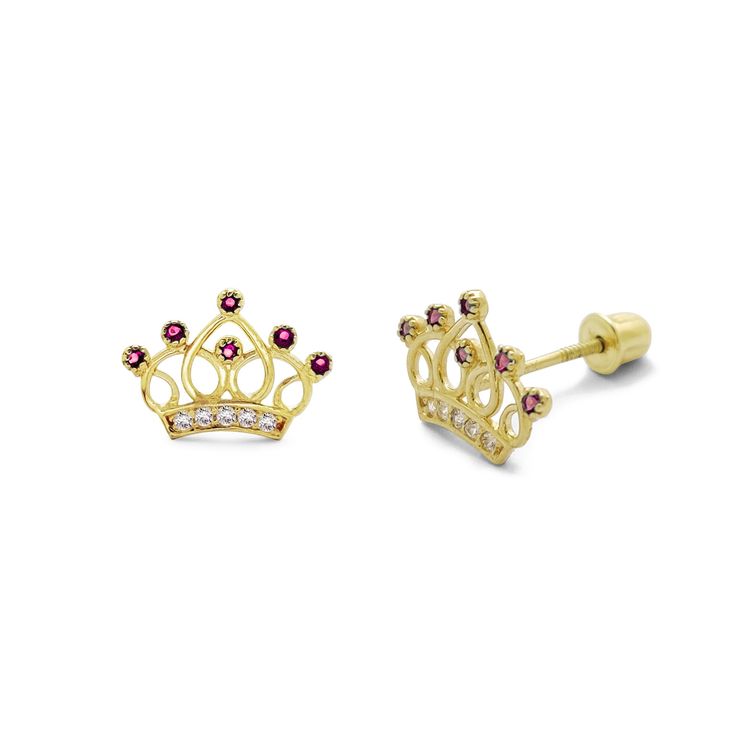 Princess Crown Stud Earrings