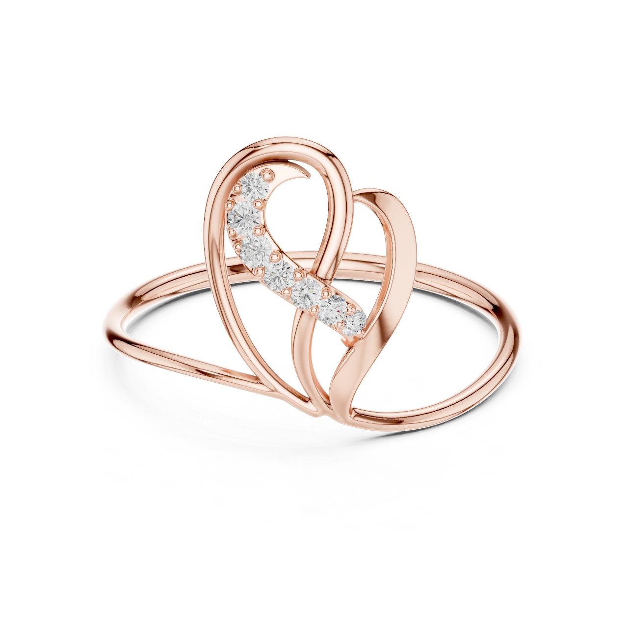 Heart Curl Diamond Ring