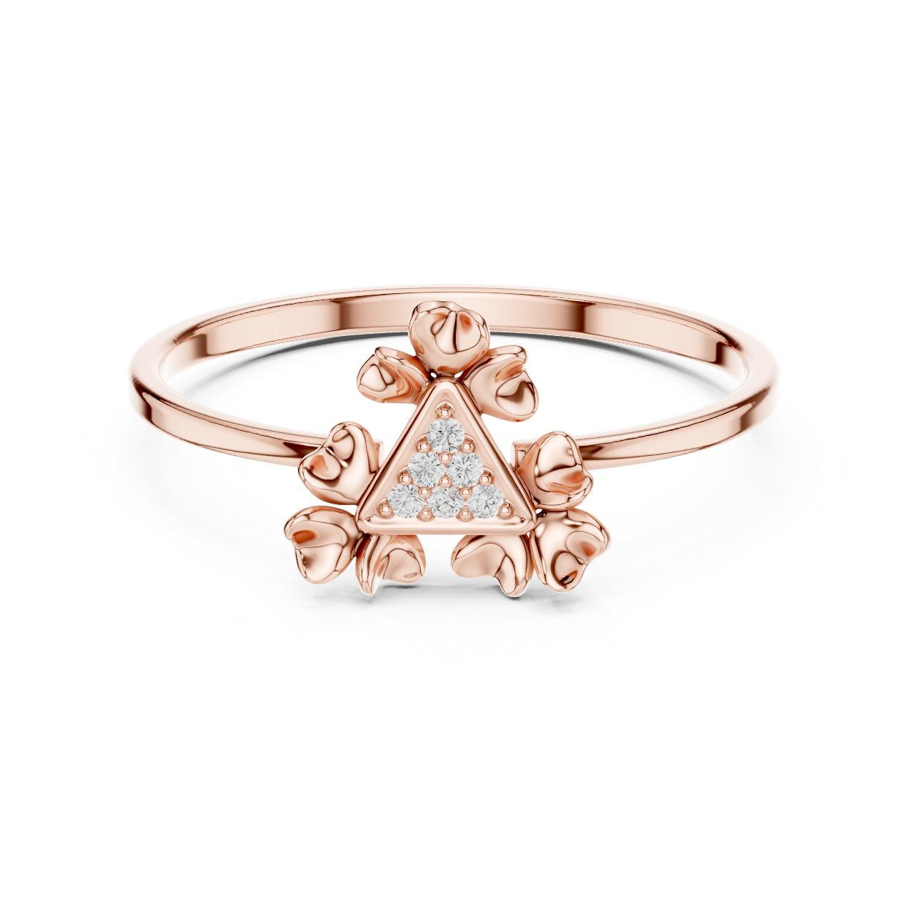 Triangle Blossom Cluster Ring