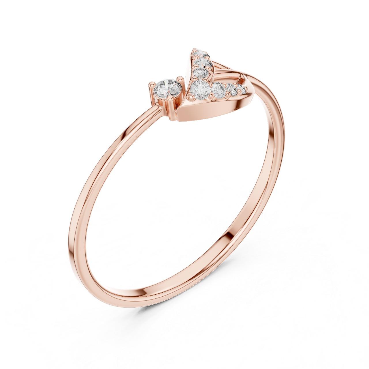 V Petal Diamond Ring