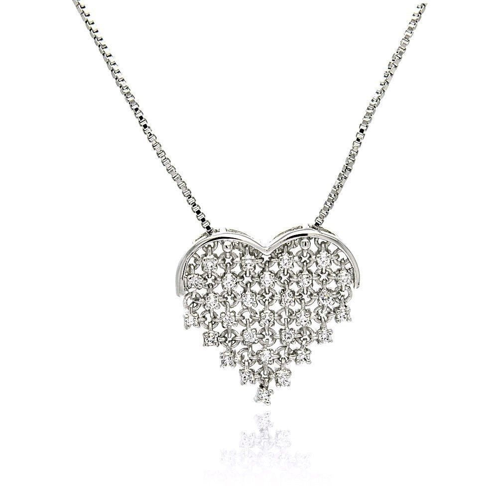 Diamond Cluster Heart Pendant