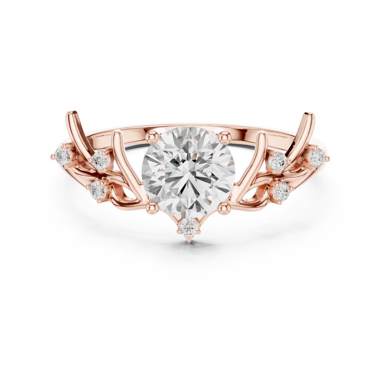 Botanical Branch Solitaire Ring