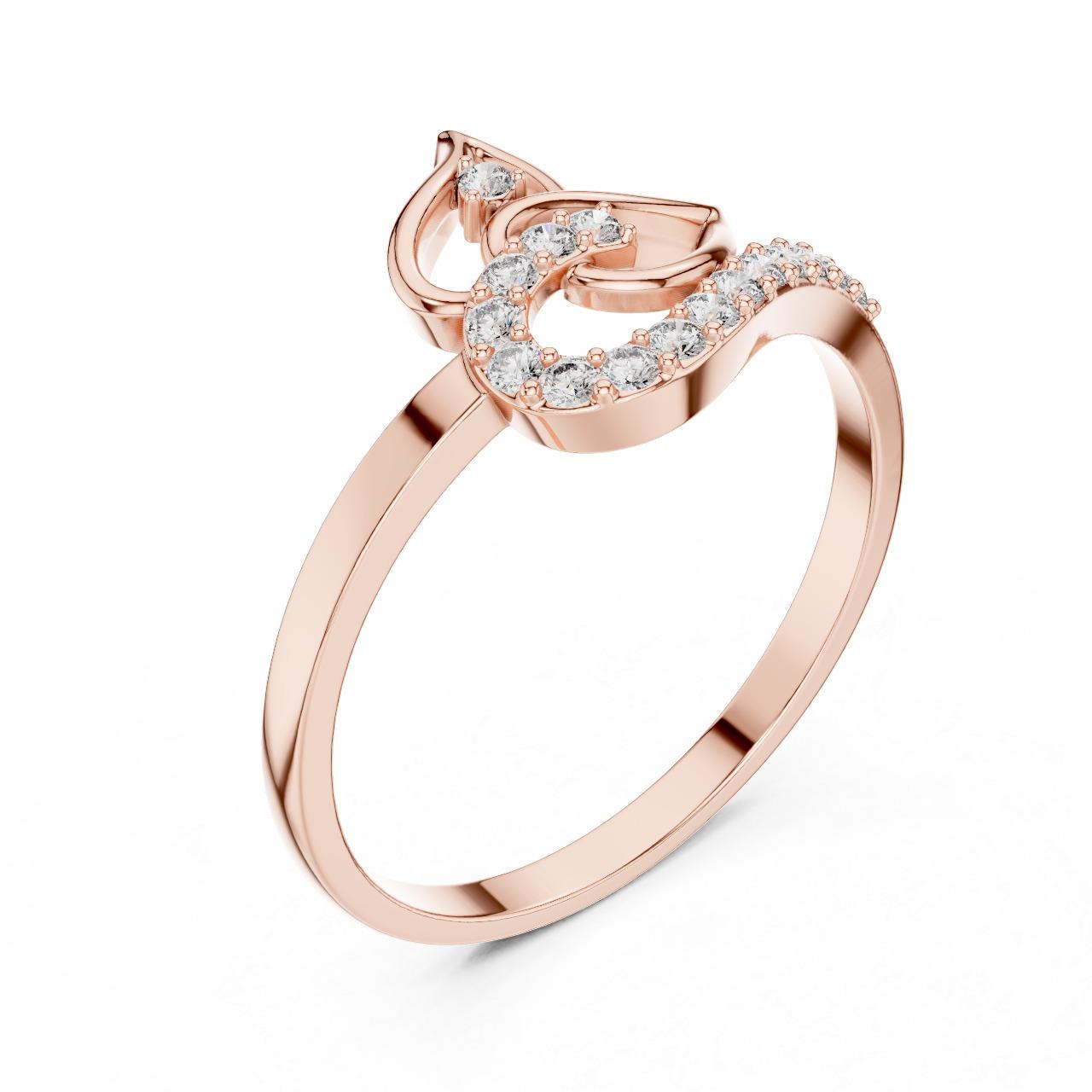 Leaf Curl Diamond Ring