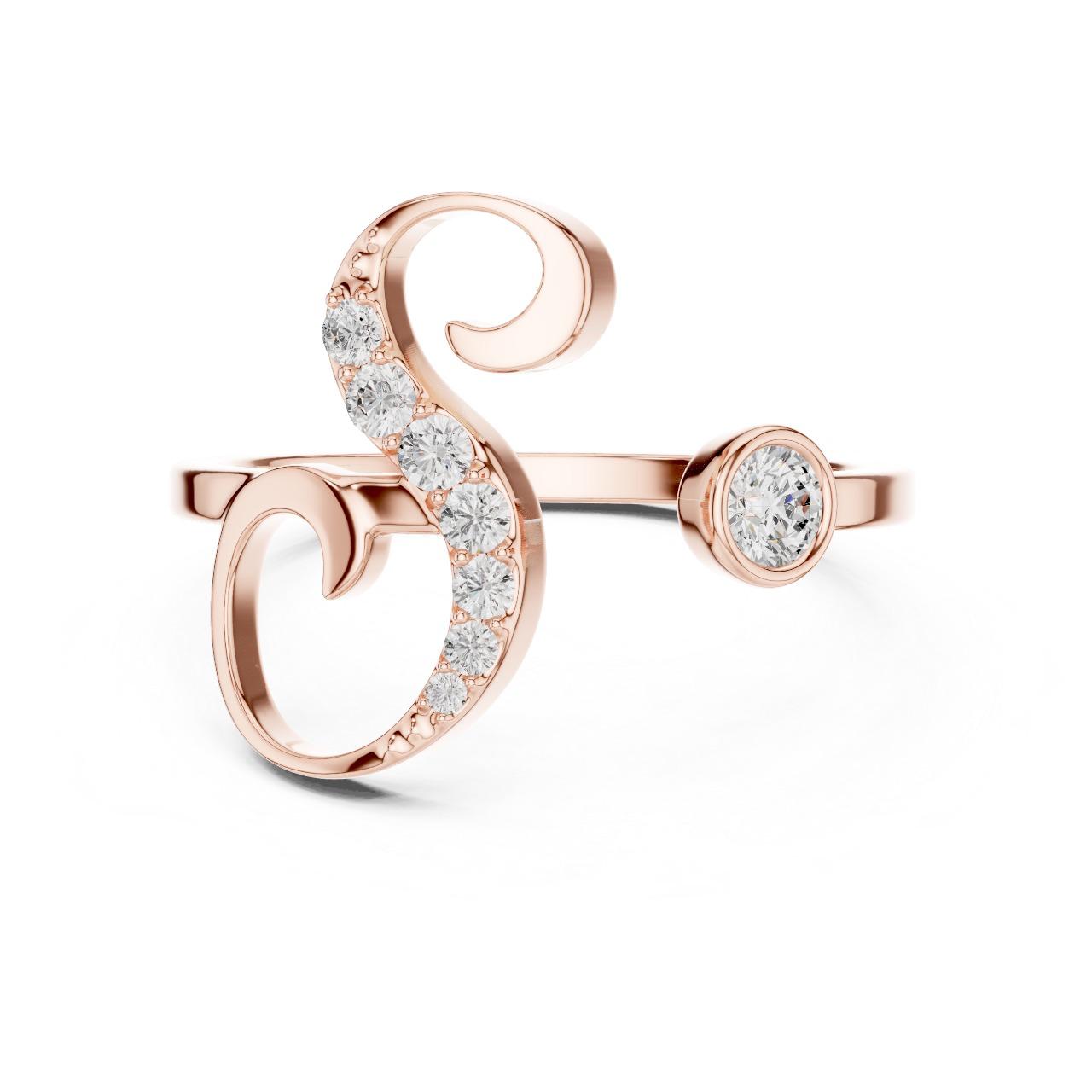 S-Curve Diamond Art Ring