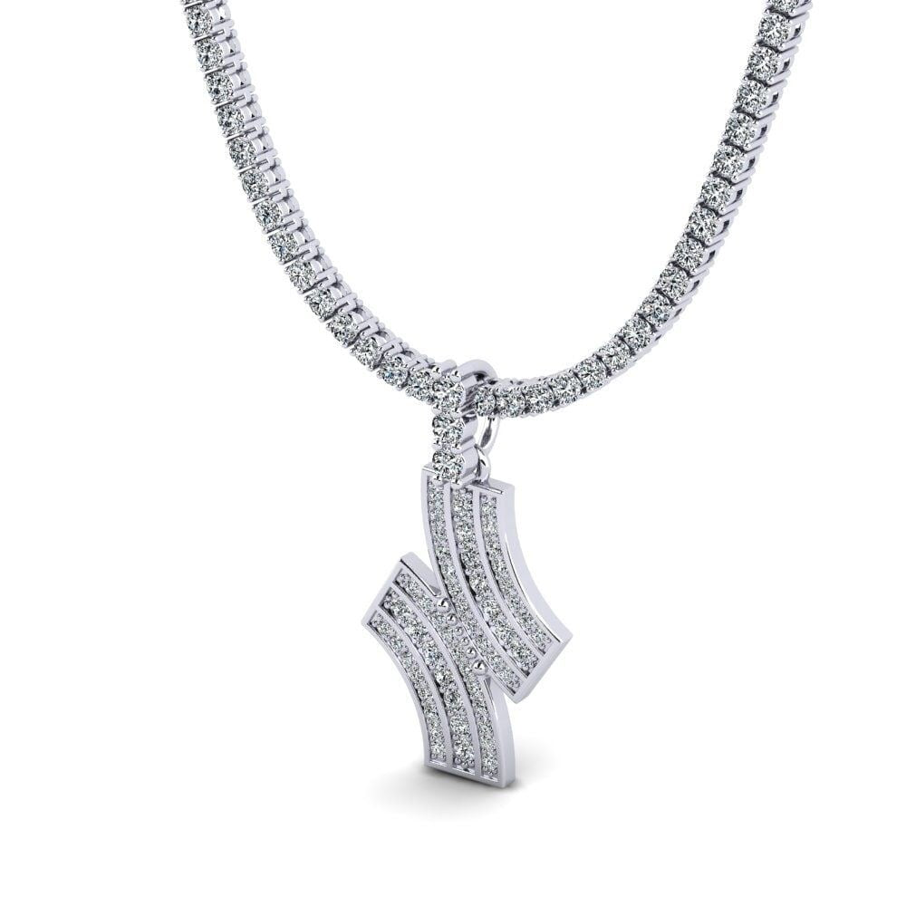 Triple Curve Diamond Pendant