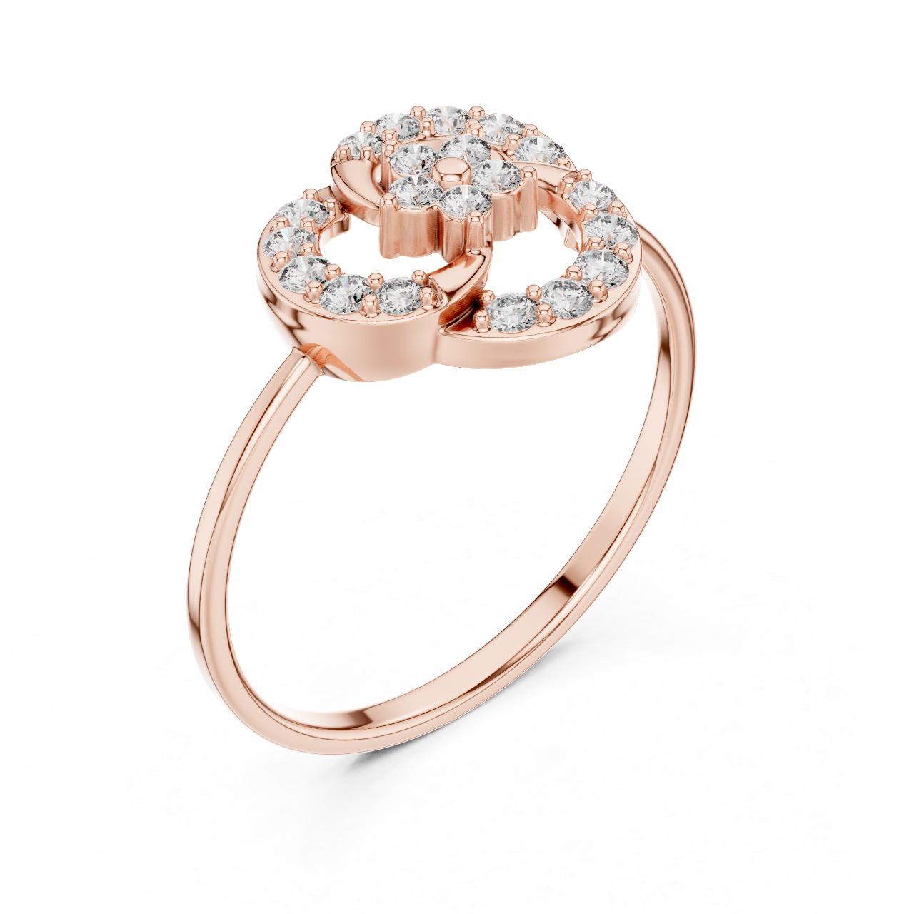 Swirl Blossom Diamond Ring