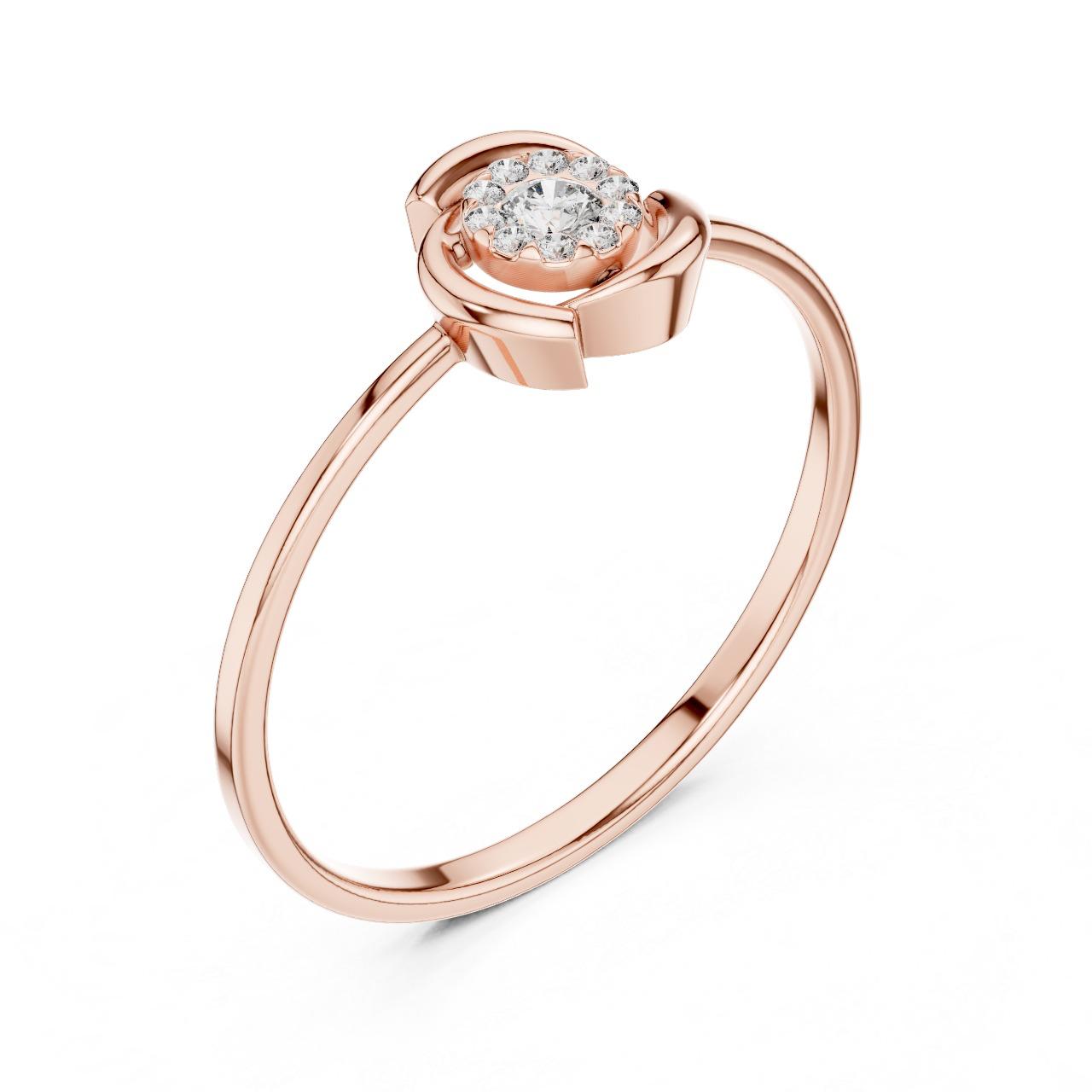 Petal Halo Solitaire Ring