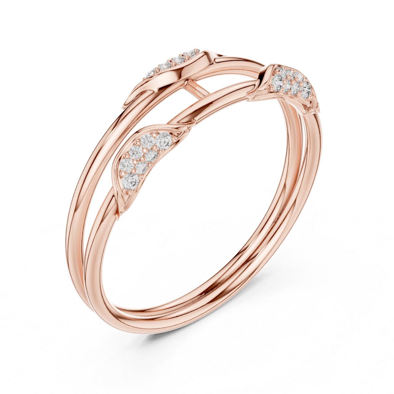 Triple Leaf Dual Band Ring