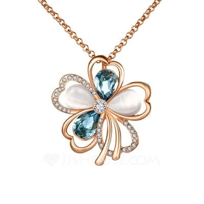 Clover Charm Gem Pendant