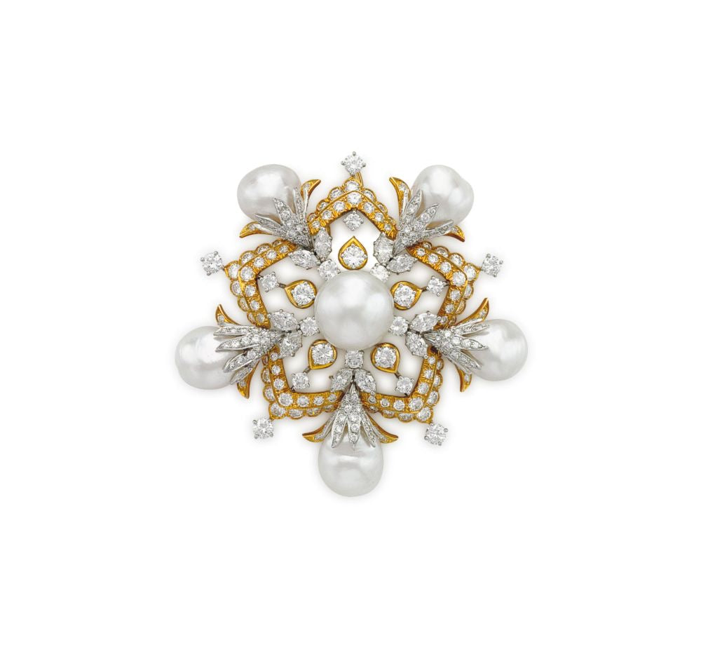Golden Aurora Pearl Brooch